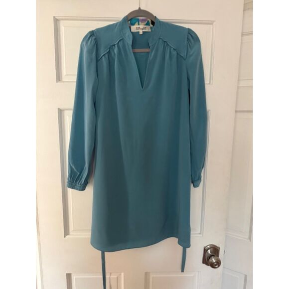 DVF  Diane Von Furstenberg Glenda turquoise-blue silk dress, size XS - Picture 3 of 8